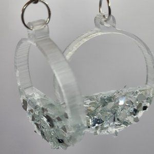 NEW Silver Shattered Glass Fashion Earrings